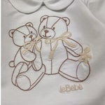 Le Bebe' Completo 2 Pezzi Shirt-Ghettina Tinta Unita con Fantasia per Neonata LBB4831 BIANCO LE BEBE' 