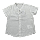 Le Bebe Camicia Mezza Manica Tinta Unita Collo Coreano per Neonato LBB4934 BIANCO LE BEBE 