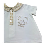 Le Bebe Pagliaccetto Mezza Manica Bicolore per Neonato LBB5280 BIANCO/BEIGE LE BEBE 
