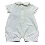 Le Bebe Pagliaccetto Mezza Manica Tinta Unita con Stampa per Neonato LBB5288 BIANCO LE BEBE 
