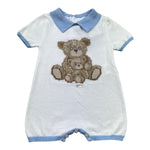 Le Bebe Pagliaccetto Mezza Manica Tinta Unita con Ricami per Neonato LBB5320 BIANCO LE BEBE 