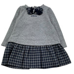 Le Bebe Abito Manica Lunga Tinta Unita con Applicazioni per Neonata LBG0369 GRIGIO LE BEBE 
