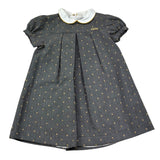 Le Bebe Abito Mezza Manica Tinta Unita con Colletto per Bambina LBG0424J GRIGIO LE BEBE 