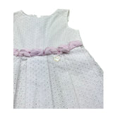 Le Bebe Abito Giromanica Tinta Unita con Ricami per Neonata LBG0667 BIANCO LE BEBE 