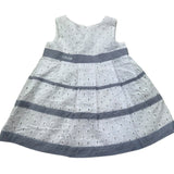 Le Bebe Abito Giromanica Tinta Unita con Ricami per Neonata LBG0692 BIANCO LE BEBE 