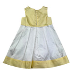 Le Bebe Abito Giromanica Tinta Unita con Fiocco per Neonata LBG0701 BIANCO/GIALLO LE BEBE 