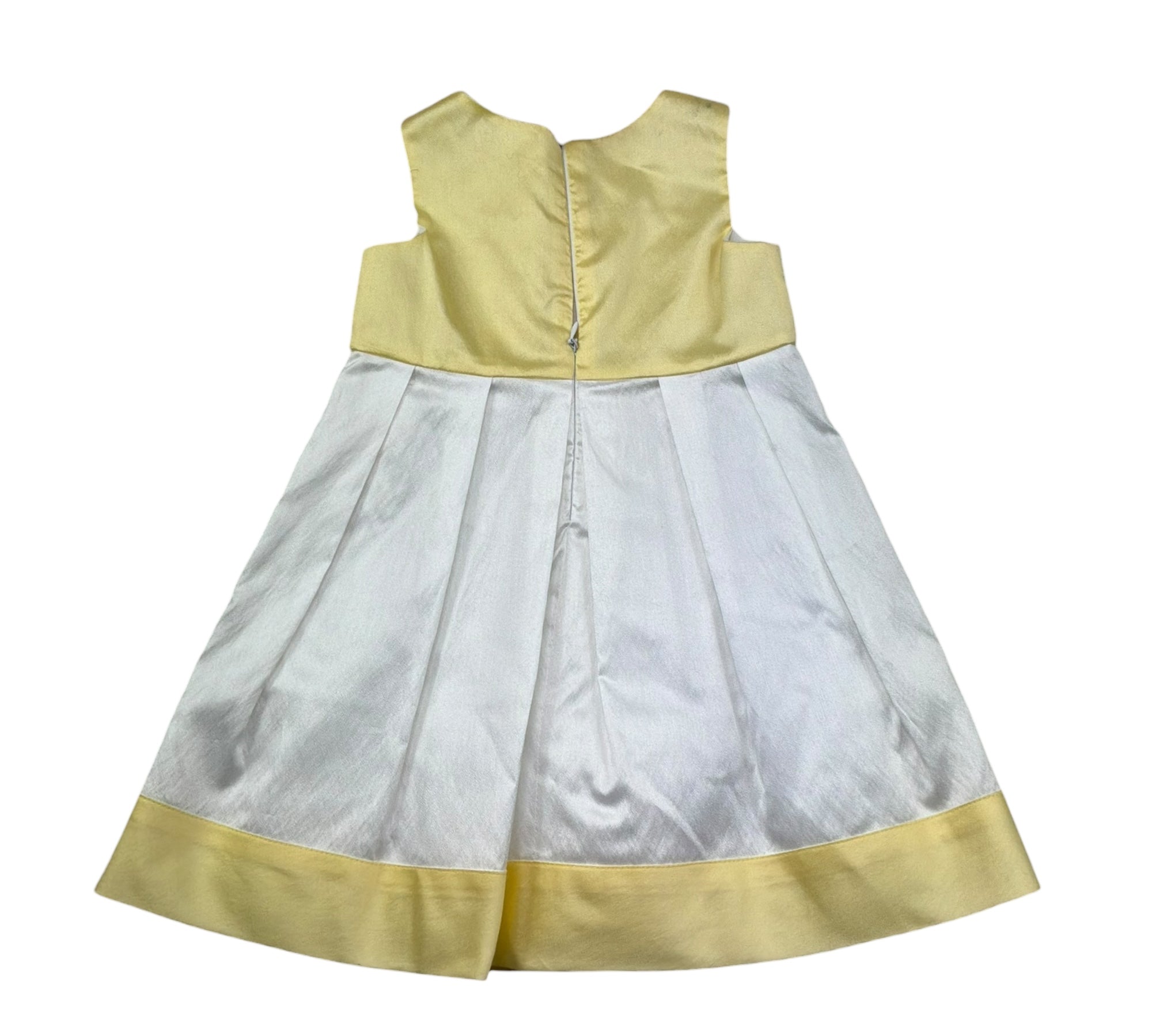 Le Bebe Abito Giromanica Tinta Unita con Fiocco per Bambina LBG0701J BIANCO/GIALLO LE BEBE 