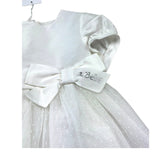Le Bebe Abito Mezza Manica Tinta Unita con Cinturino per Neonata LBG0877 BIANCO LE BEBE 