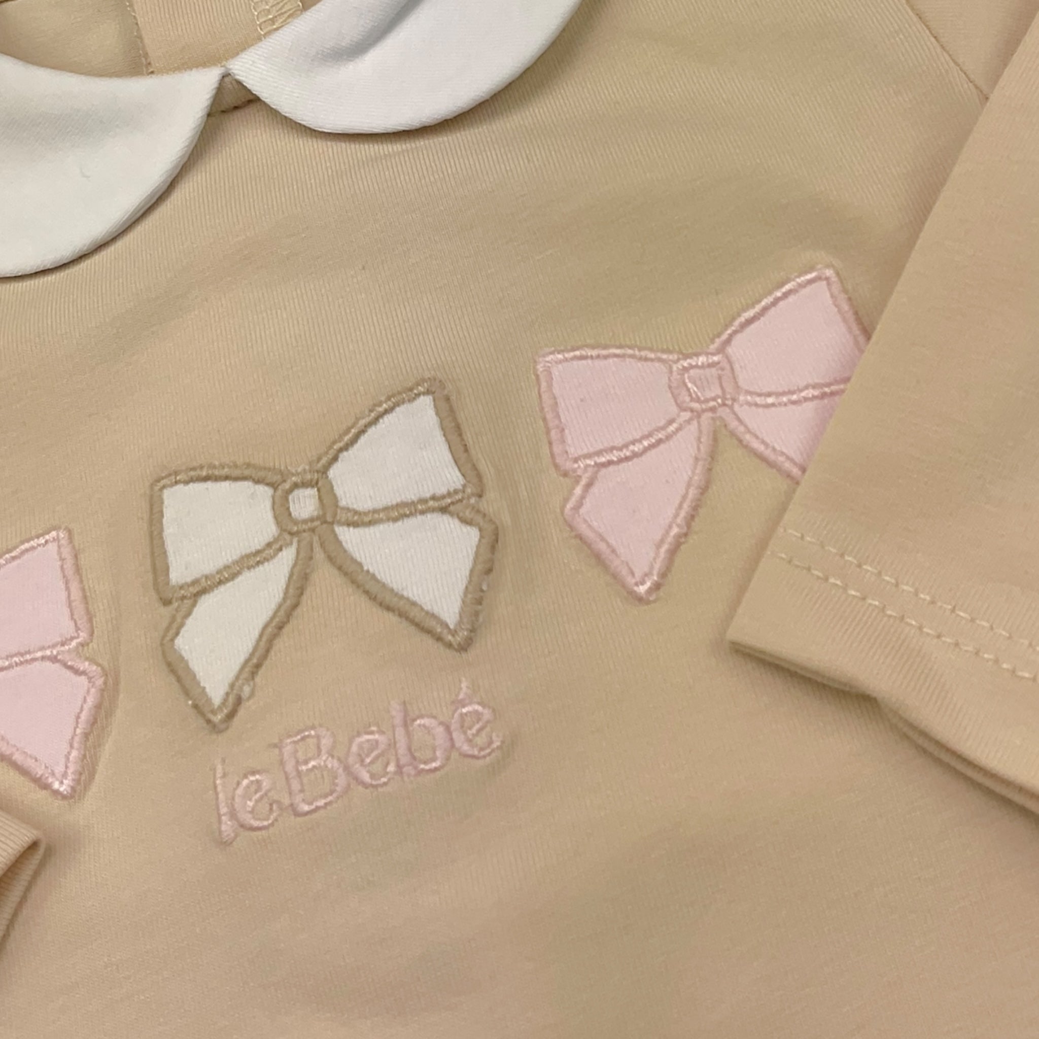 Le Bebe' Tutina Tinta Unita con Stampa per Neonata LBG5669 BEIGE LE BEBE' 