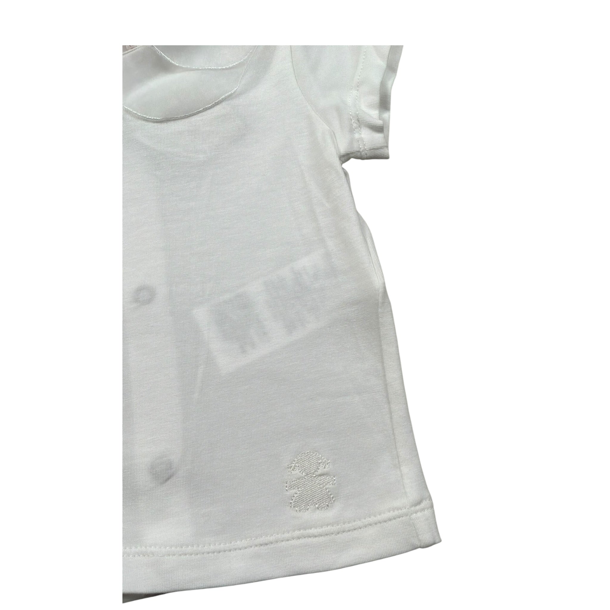 Le Bebe T-Shirt Tinta Unita con Colletto per Neonata LBG5835 BIANCO LE BEBE 