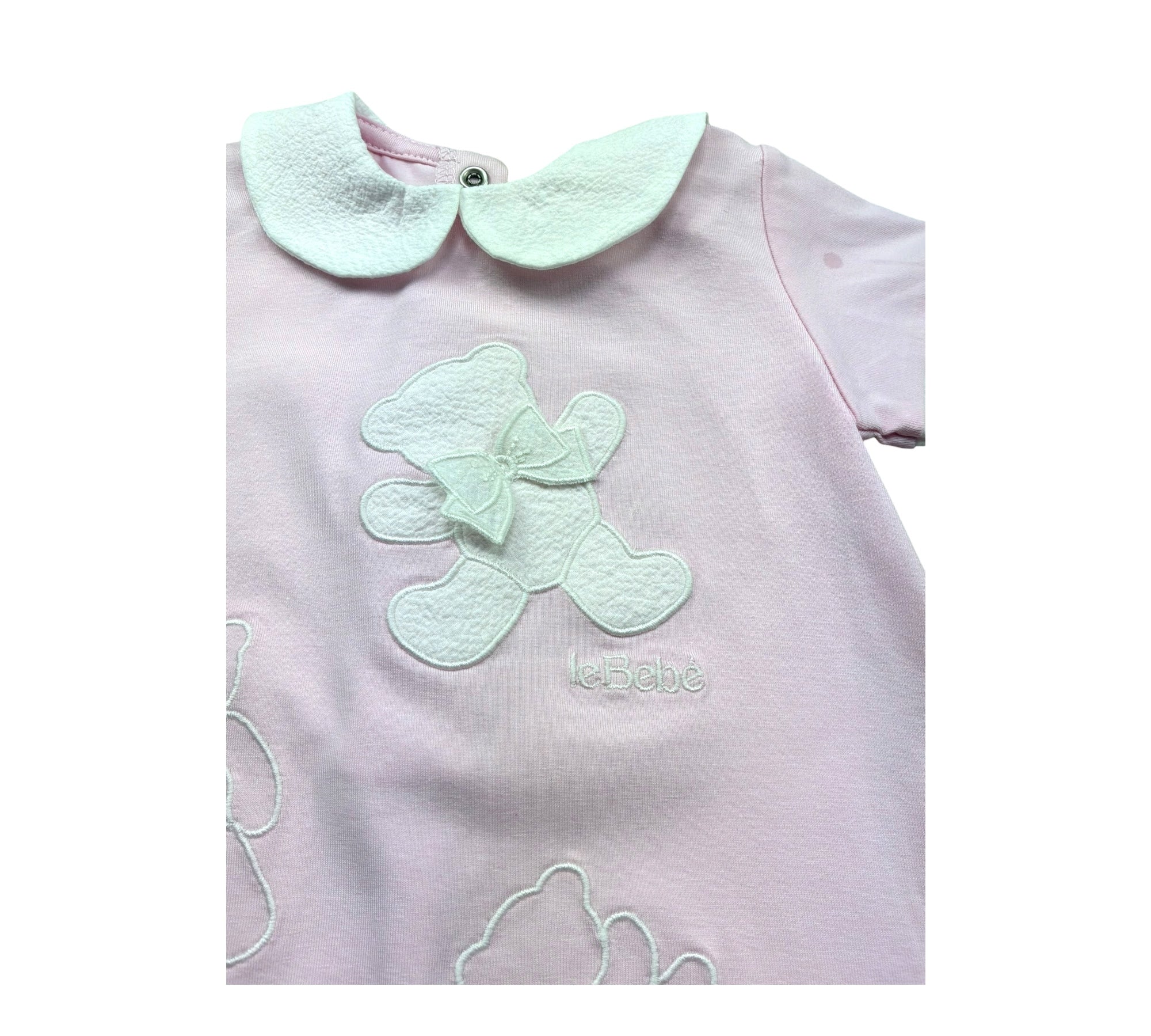 Le Bebe Pagliaccetto Mezza Manica Tinta Unita per Neonata LBG6299 ROSA LE BEBE 