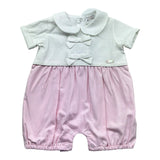 Le Bebe Pagliaccetto Mezza Manica Bicolore per Neonata LBG6300 BIANCO/ROSA LE BEBE 