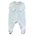 Le Bebe Tutina Manica Lunga Tinta Unita con Colletto per Neonata LBG6304 BIANCO LE BEBE 