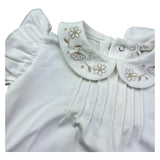 Le Bebe Pagliaccetto Mezza Manica Tinta Unita per Neonata LBG6308 BIANCO LE BEBE 