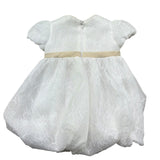Le Bebe Abito Mezza Manica Cerimoniale Tinta Unita per Neonata LBG6325 BIANCO LE BEBE 