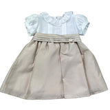 Le Bebe Abito Mezza Manica Bicolore per Neonata LBG6327 BIANCO/BEIGE LE BEBE 