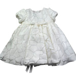 Le Bebe Abito Mezza Manica Tinta Unita con Ricami per Neonata LBG6328 BIANCO LE BEBE 
