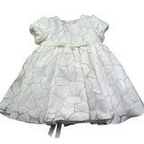Le Bebe Abito Mezza Manica Tinta Unita con Ricami per Neonata LBG6328 BIANCO LE BEBE 