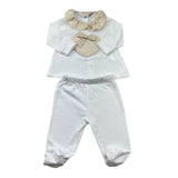 Le Bebe Completo 2 Pezzi Shirt-Ghettina Tinta Unita per Neonata LBG6335 BIANCO LE BEBE 
