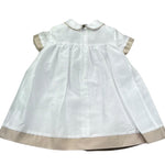 Le Bebe Abito Mezza Manica Tinta Unita con Profili In Contrasto per Neonata LBG6340 BIANCO LE BEBE 