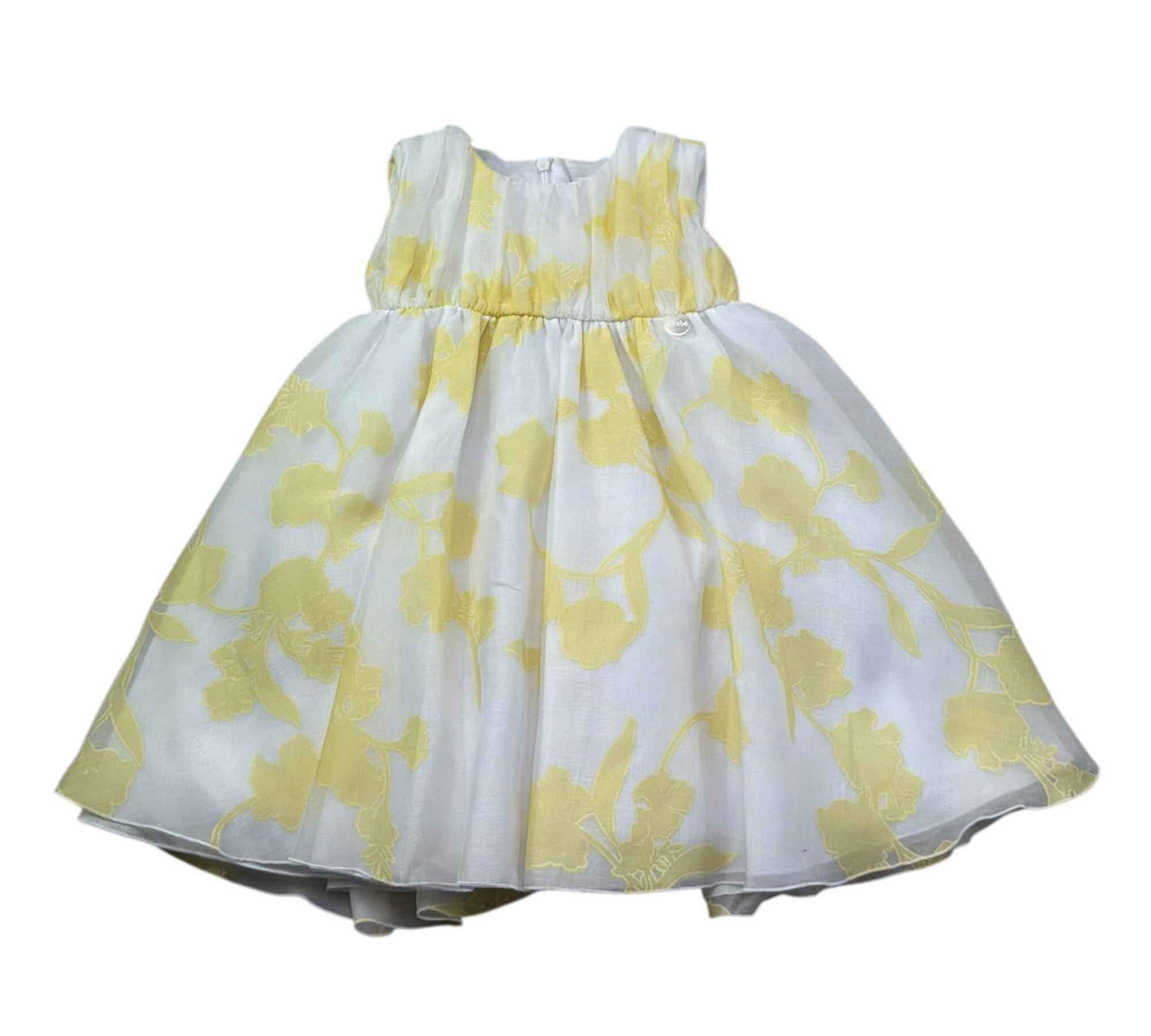 Le Bebe Abito Giromanica Tinta Unita Stampa Fantasia per Neonata LBG6367 BIANCO LE BEBE 