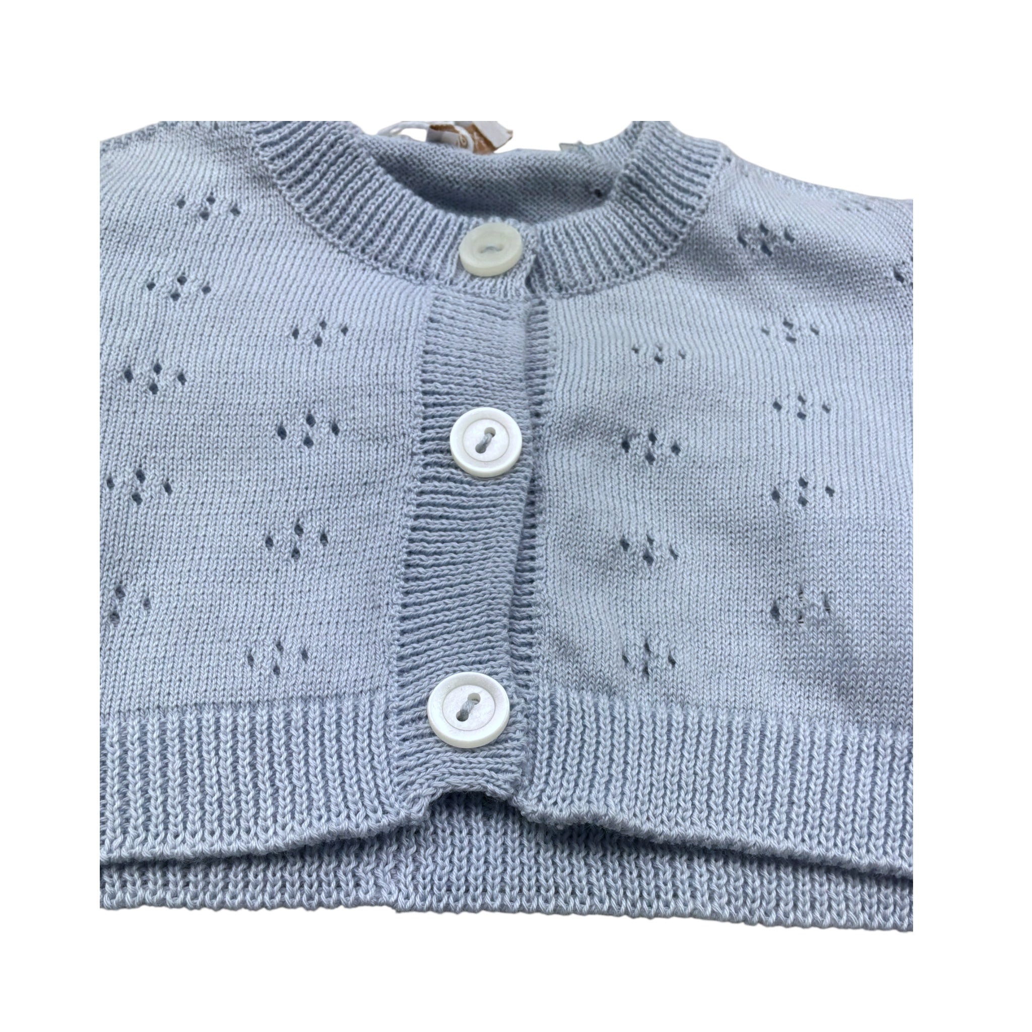 Le Bebe Coprispalle Tinta Unita con Trafori per Neonata LBG6406 AZZURRO LE BEBE 