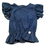 Le Bebe Camicia Giromanica Tinta Unita per Neonata LBG6420 BLU LE BEBE 