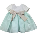 Le Bebe Abito Mezza Manica Bicolore per Neonata LBG6431 BIANCO/VERDE ACQUA LE BEBE 