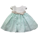 Le Bebe Abito Mezza Manica Bicolore per Neonata LBG6432 VERDE ACQUA LE BEBE 
