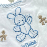 Le Bebe' Bavetta Tinta Unita con Stampa per Neonato LBB5264 BIANCO LE BEBE' 