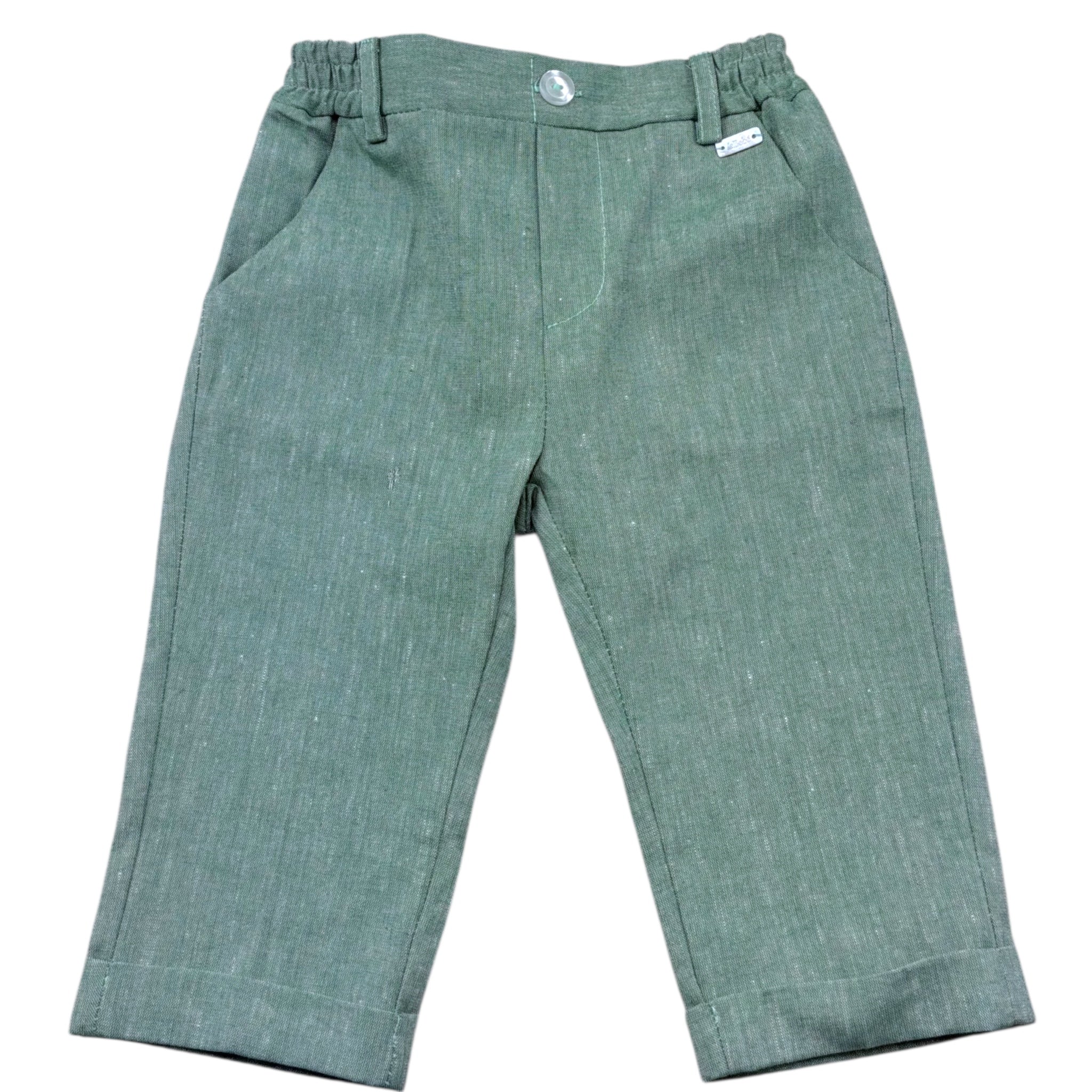 Le Bebe' Pantalone Tinta Unita con Elastico In Vita per Neonato LBB5341 VERDE LE BEBE' 