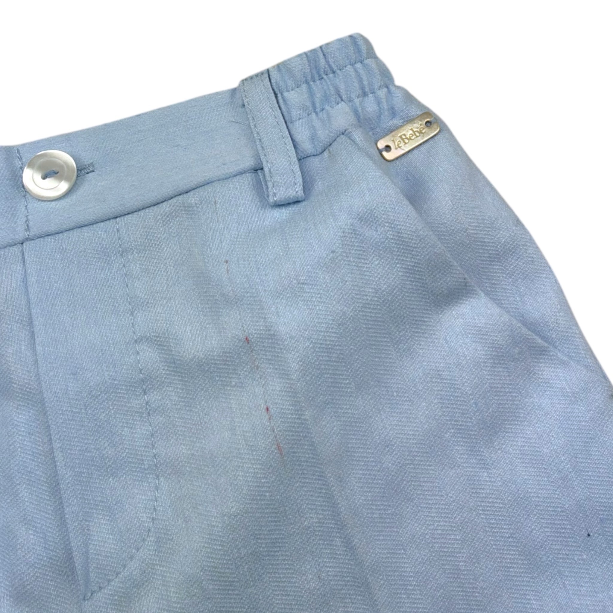 Le Bebe' Bermuda Tinta Unita con Elastico In Vita per Neonato LBB5350 AZZURRO LE BEBE' 