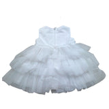 Le Bebe' Abito Tinta Unita Cerimonia per Neonata LBG6394 BIANCO LE BEBE' 