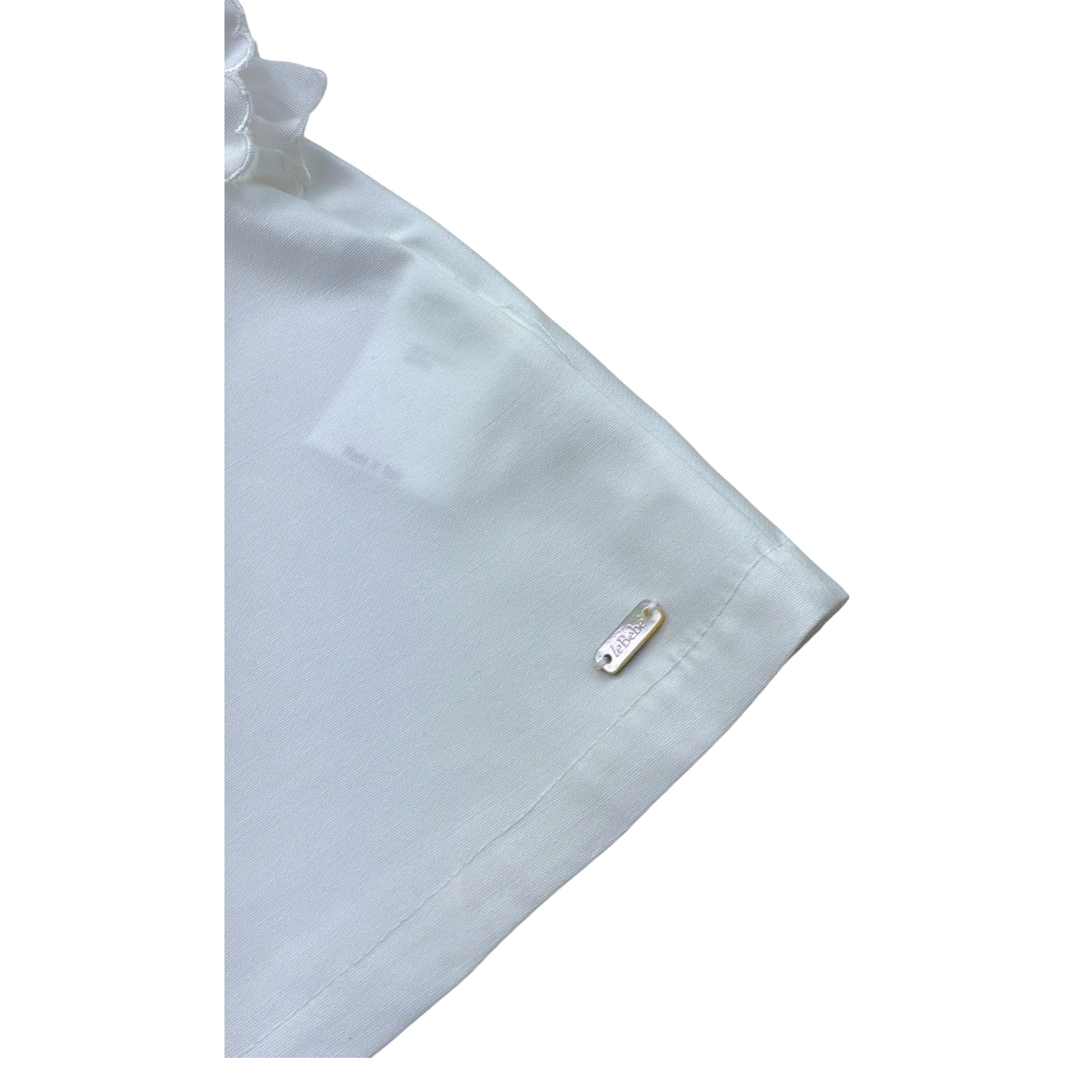 Le Bebe' Camicia Tinta Unita con Rouches per Neonata LBG6399 BIANCO LE BEBE' 
