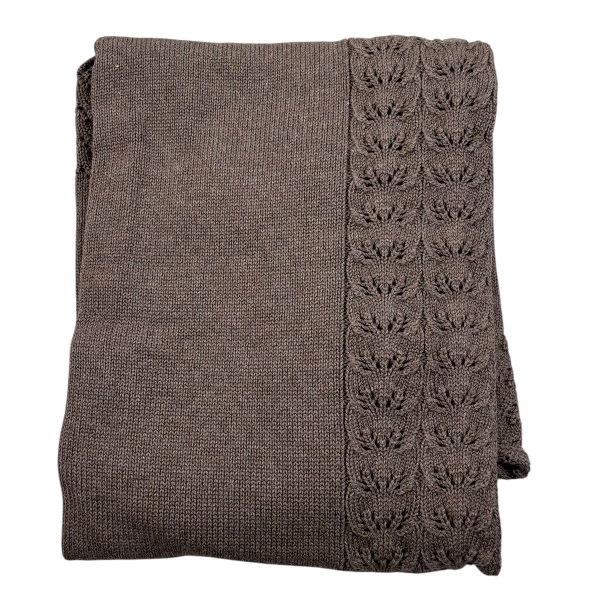 Le Coconne Coperta Tinta Unita con Ricami per Neonata LCN0421 MARRONE LE COCONNE 