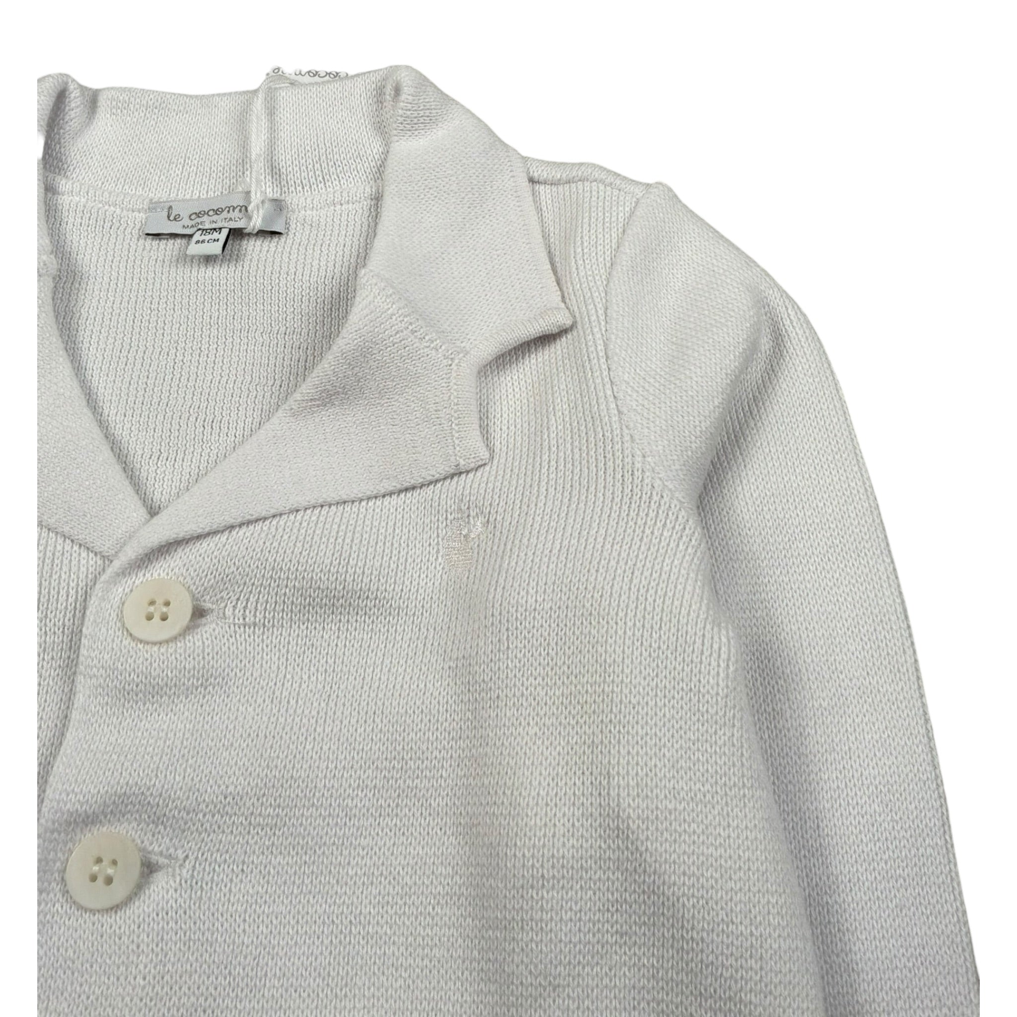Le Coconne Giacca Tinta Unita In Filo per Neonato LCN1460 BIANCO LE COCONNE 