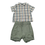 Le Coconne Completo 2 Pezzi Camicia-Bermuda per Neonato LCN1525 VERDE LE COCONNE 
