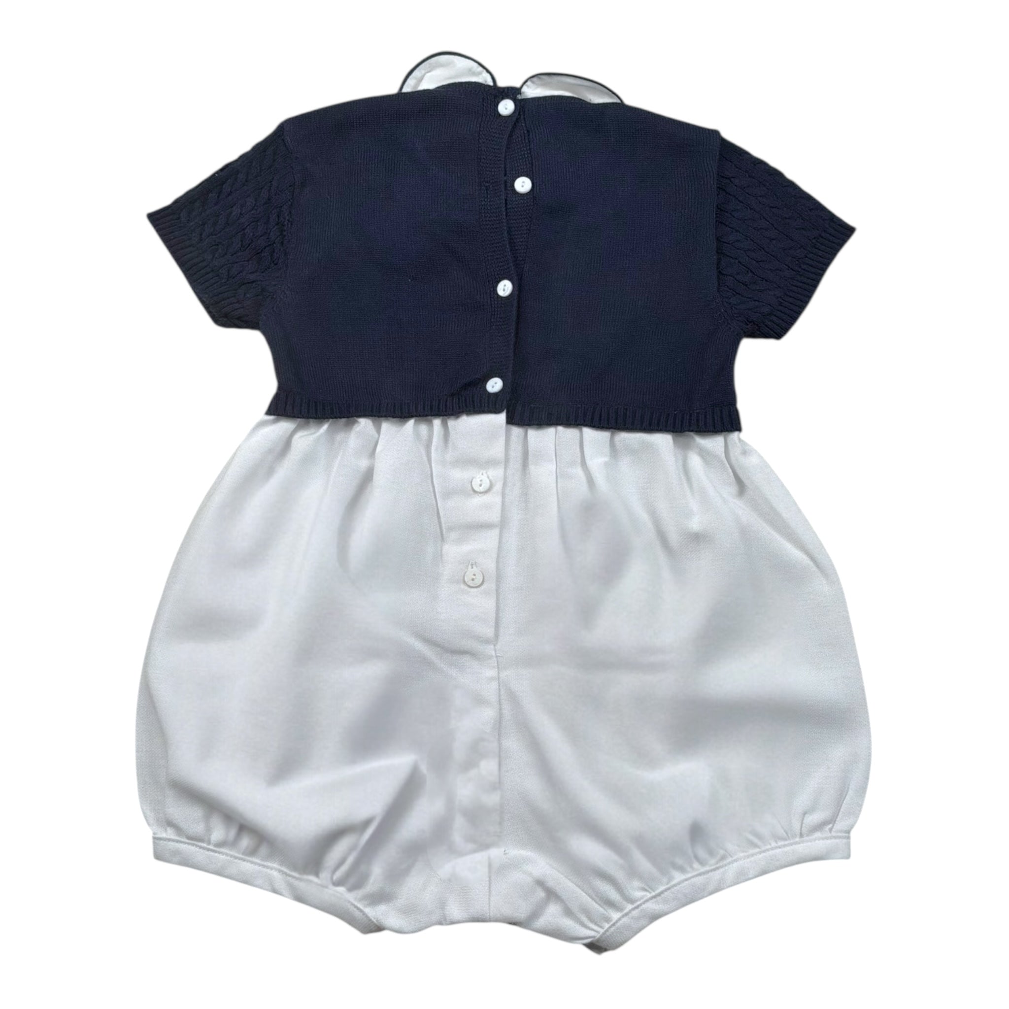 Le Coconne Pagliaccetto Bicolore Mezza Manica per Neonata LCN1979 BIANCO/BLU LE COCONNE 