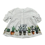 Le Coconne Camicia Mezza Manica Tinta Unita con Stampa per Bambina LCN2074 BIANCO LE COCONNE 