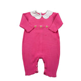 Le Coconne Tutina Tinta Unita con Ricami E Colletto per Neonata LCN2438 FUXIA LE COCONNE 
