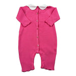 Le Coconne Tutina Tinta Unita con Ricami E Colletto per Neonata LCN2438 FUXIA LE COCONNE 