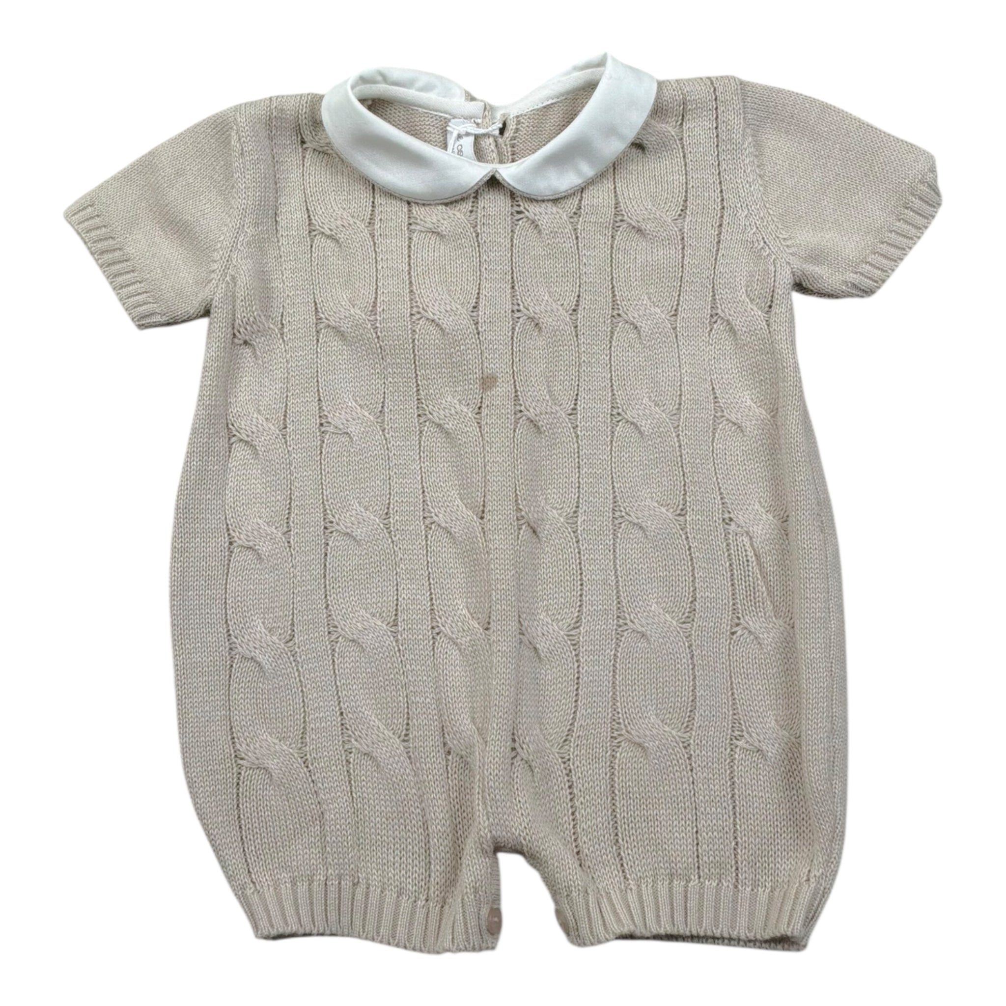 Le Coconne Pagliaccetto Tinta Unita con Colletto per Neonato LCN2592 BEIGE LE COCONNE 