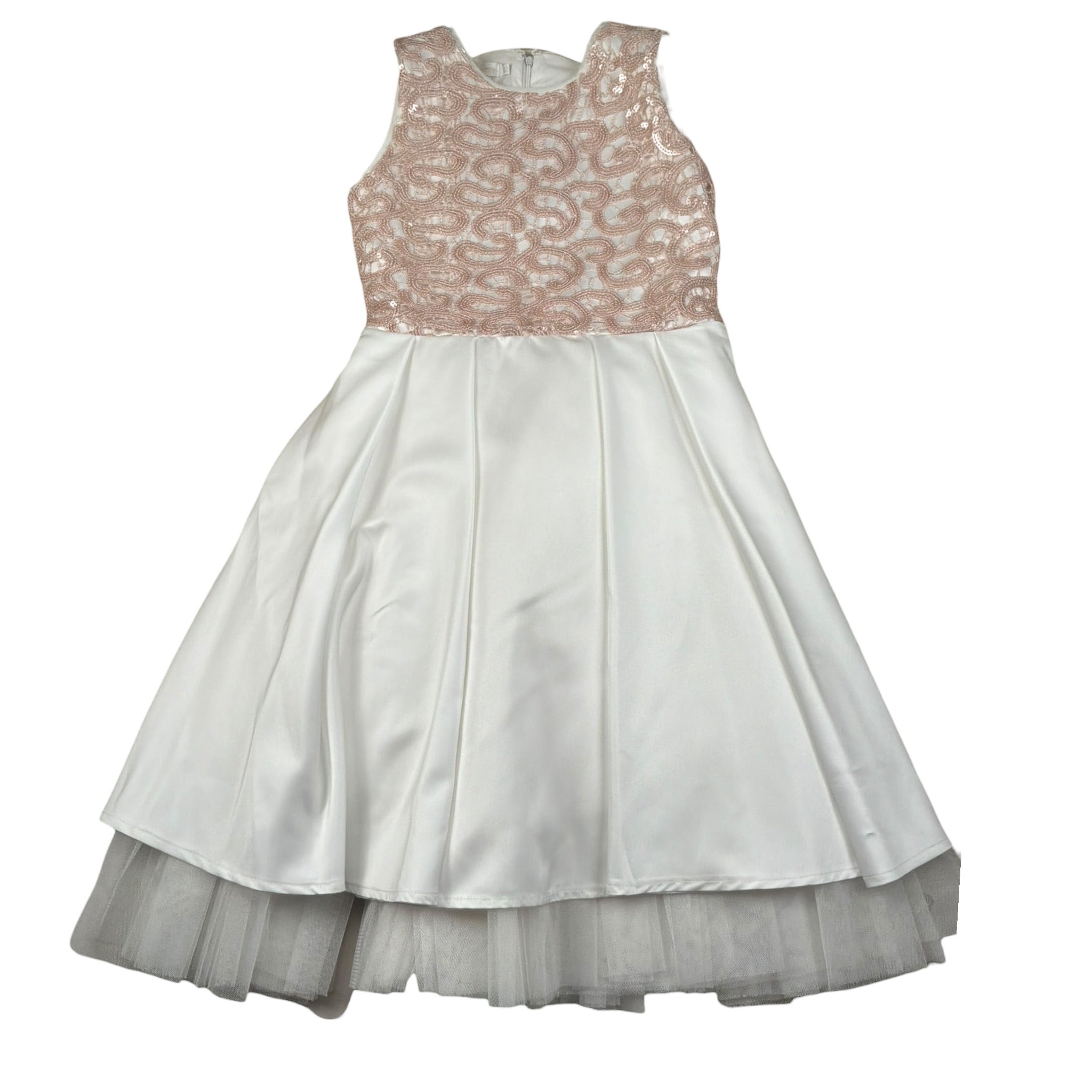 Les Gamins Abito Giromanica Tinta Unita con Paillettes per Bambino LG815637R BIANCO LES GAMINS 