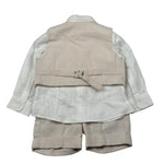 Les Gamins Completo 3 Pezzi Gilet-Camicia-Bermuda per Neonato LGM40291 BEIGE LES GAMINS 