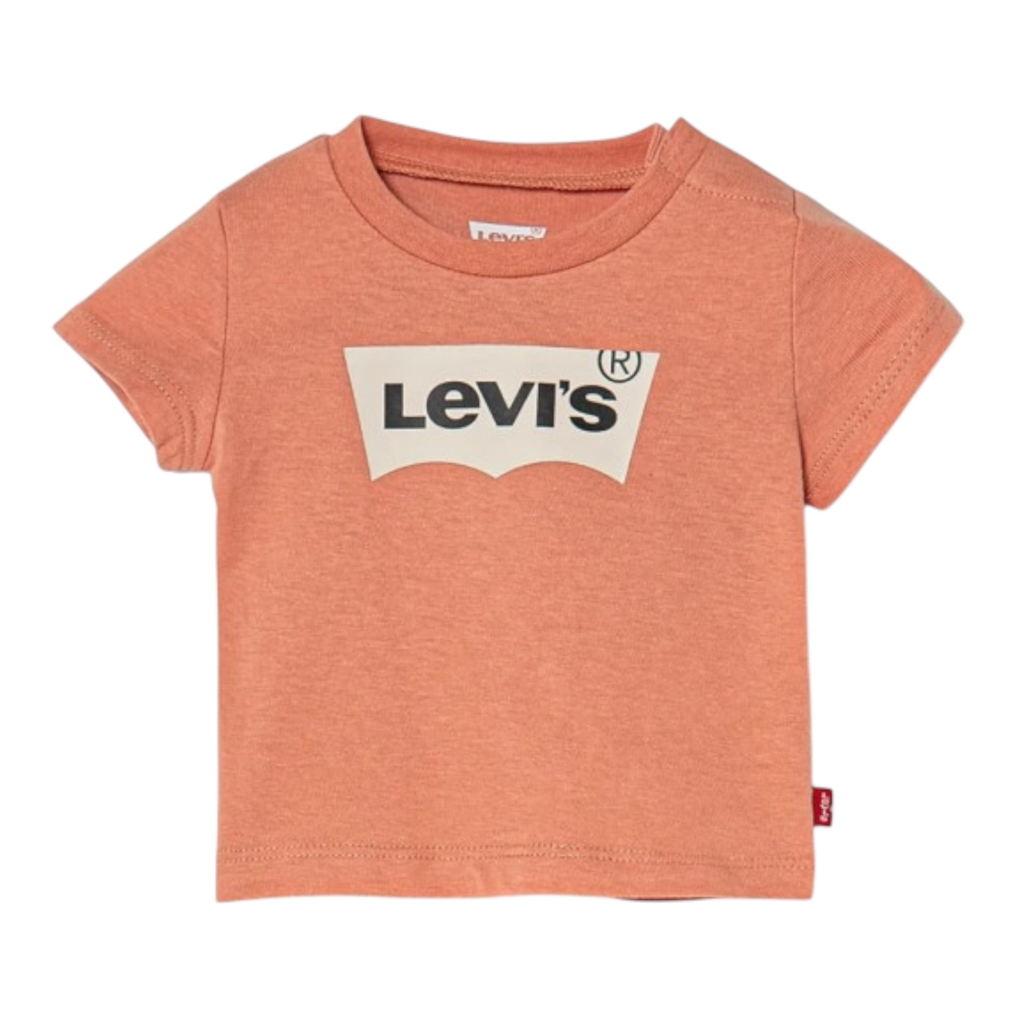 Levi'S T-Shirt Girocollo Tinta Unita con Logo per Neonato 6E8157XXX PESCA LEVI'S 