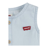 Levi'S Pagliaccetto Tinta Unita In Denim Giromanica per Neonato 6EK229 AZZURRO LEVI'S 