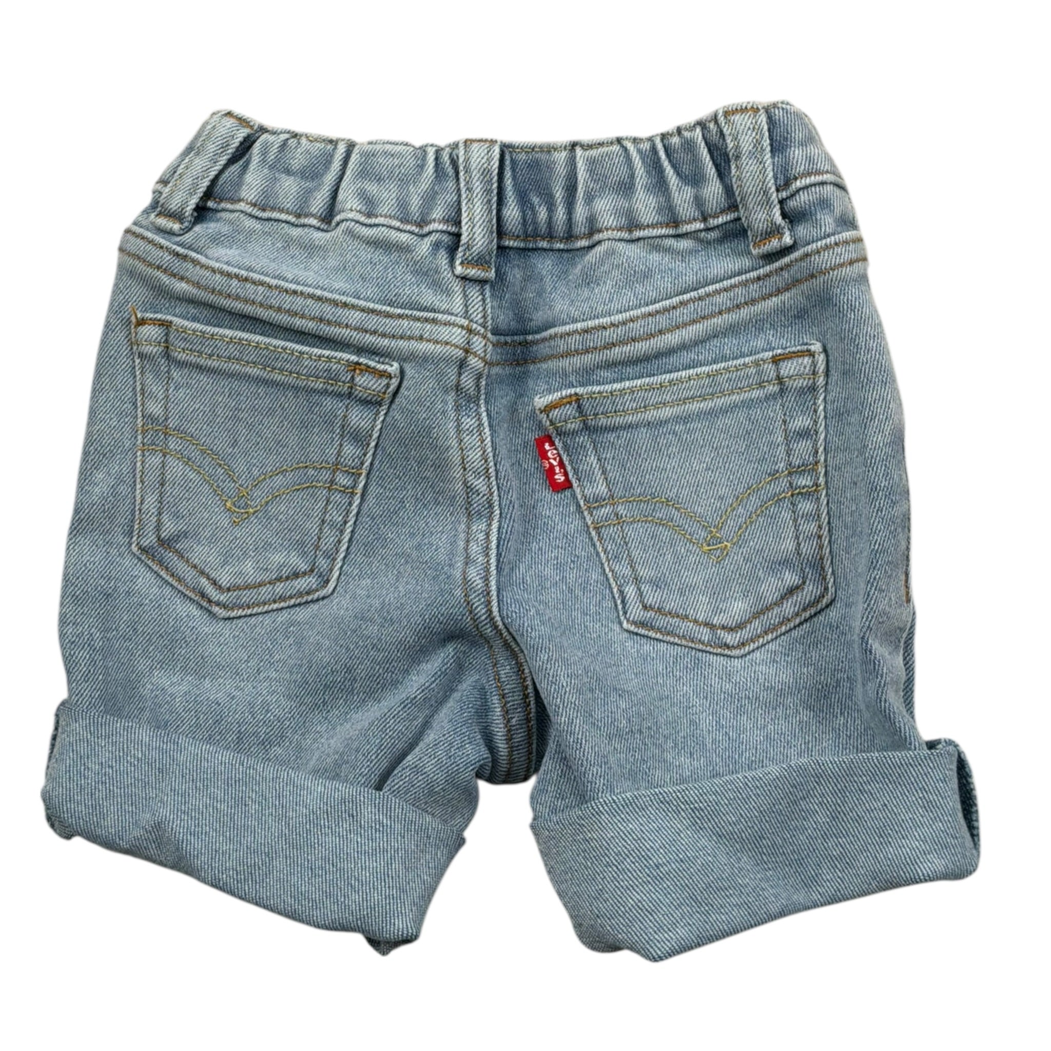 Levi'S Bermuda In Denim Tinta Unita con Elastico In Vita per Neonato 6EL347 AZZURRO LEVI'S 