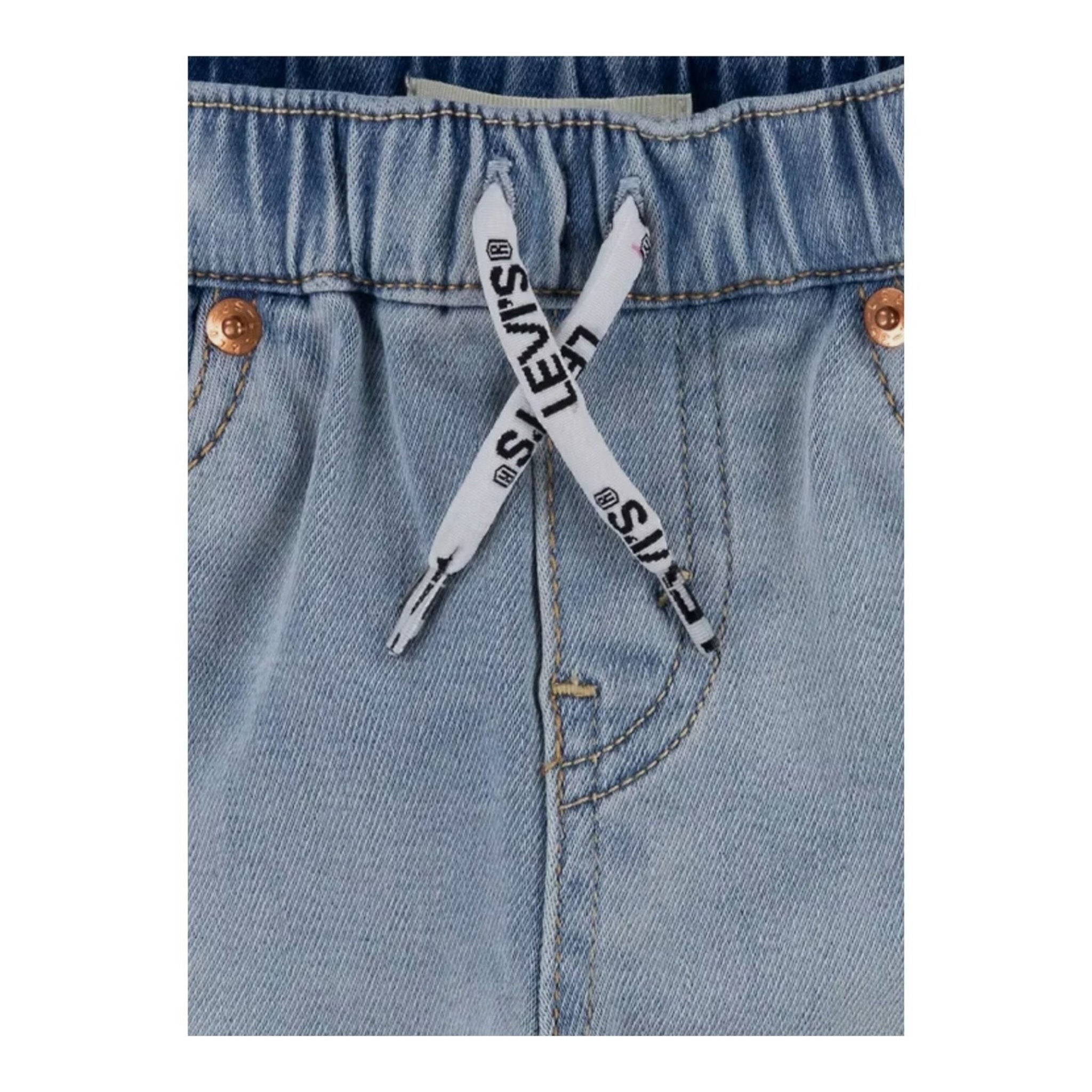 Levi'S Bermuda In Denim Tinta Unita con Elastico In Vita per Bambino 9ED613 AZZURRO LEVI'S 