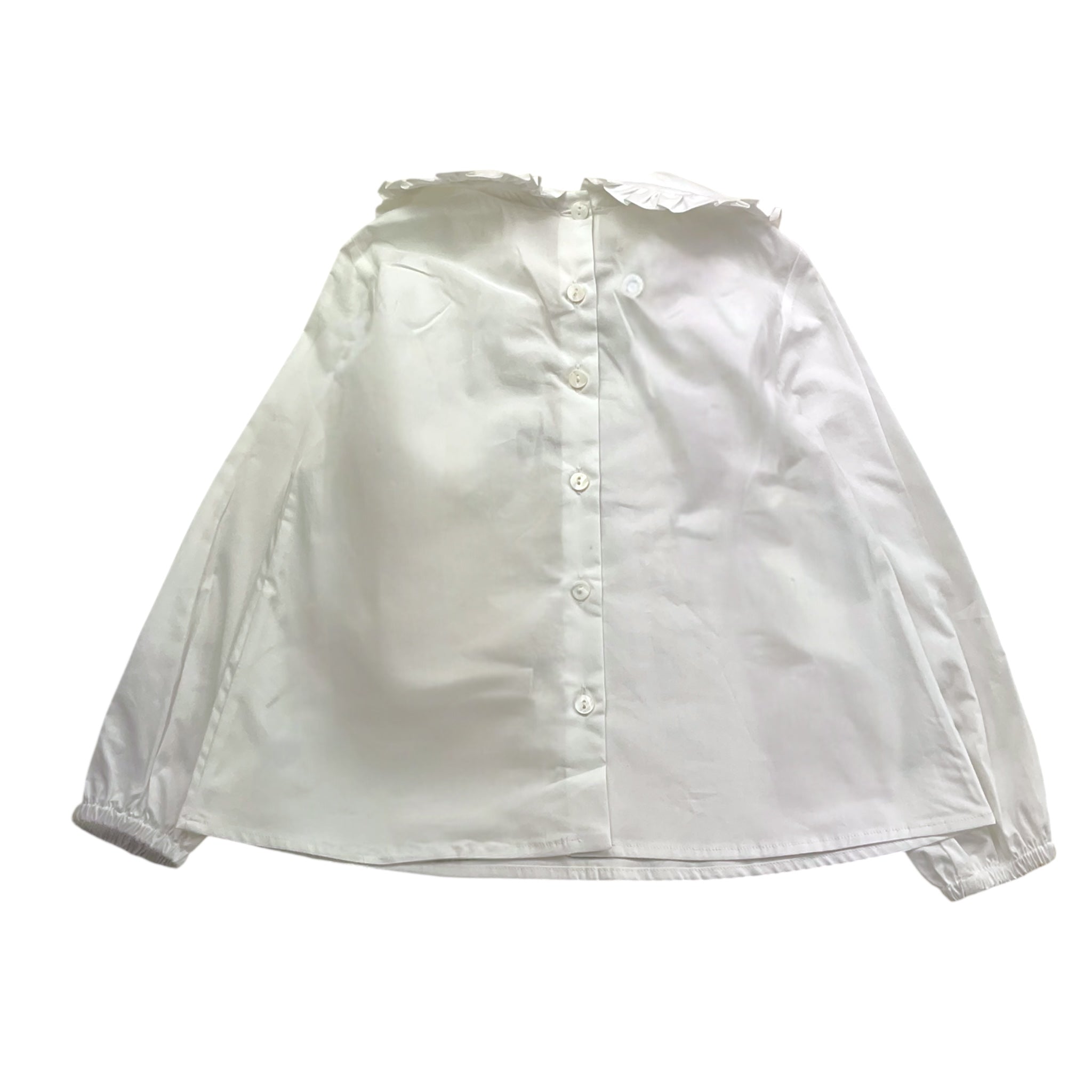 Little Bear Camicia Tinta Unita Manica Lunga per Bambina 7223 BIANCO LITTLE BEAR 