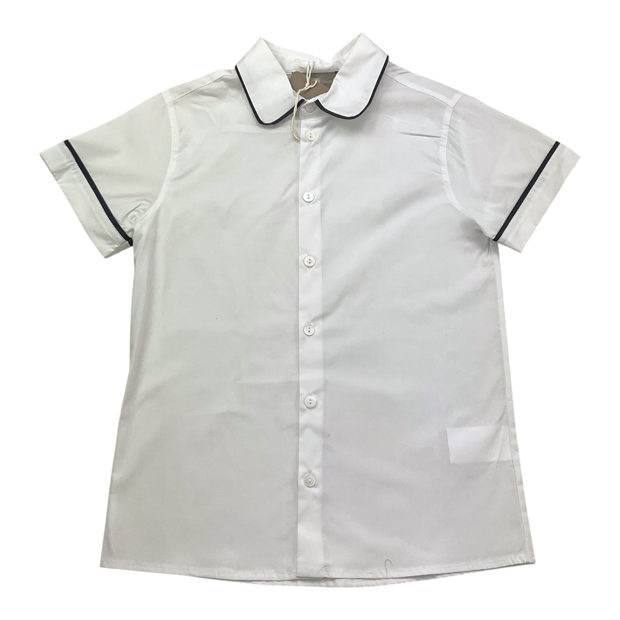 Little Bear Camicia Tinta Unita con Profili In Contrasto per Neonato 8211N BIANCO/BLU LITTLE BEAR 